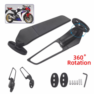 Καθρέπτες Περιστρεφόμενοι Μοτοσυκλέτας Universal Super Aport Mini SP01 Μαύρος