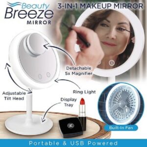 Καθρέπτης Μακιγιάζ Επιτραπέζιος με Φως και Ανεμιστήρα Zoom