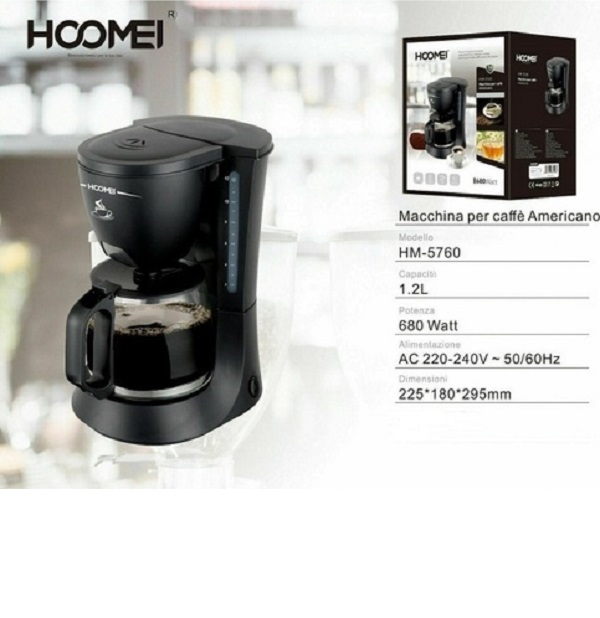 Καφετιέρα Φίλτρου 680W Black Hoomei HM-5760