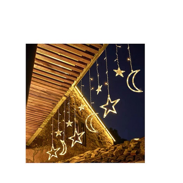 Λαμπάκια LED 3μ x 100εκ Θερμό Λευκό Ηλιακά τύπου Κουρτίνα 000.230.9854