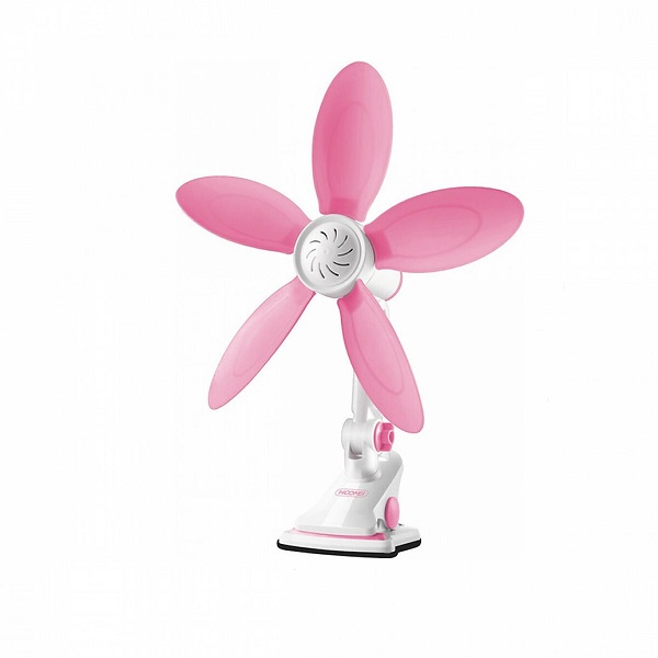 Μίνι Ανεμιστήρας Φορητός Επιτραπέζιος 7W 33cm με Ρυθμιζόμενη Περιστροφή 360° Ροζ Hoomei HM-8125P