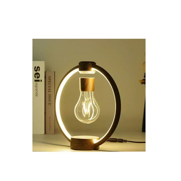 Μαγνητικό Επιτραπέζιο Φωτιστικό Αιωρούμενη Λάμπα με Εφέ Καφέ Ξύλου 147323