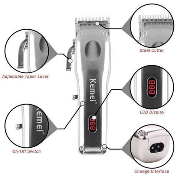 Κουρευτική Μηχανή Ασημί KM-9360 Kemei