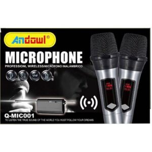 Μικρόφωνο Ασύρματο Χειρός Φωνής σε Ασημί Χρώμα Andowl Q-MIC001