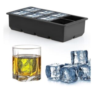 Παγοθήκη Κύβος από Σιλικόνη 8 Μεγάλων Θέσεων Μαύρη 5126389653