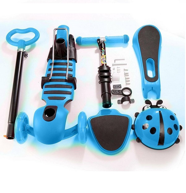 Πατίνι Παιδικό Αναδιπλούμενο Τρίτροχο με Κάθισμα Μπλε