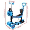 Πατίνι Παιδικό Αναδιπλούμενο Τρίτροχο με Κάθισμα Μπλε
