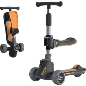 Παιδικό Πατίνι Τρίτροχο με Κάθισμα Αναδιπλούμενο Πορτοκαλί Hyd-010