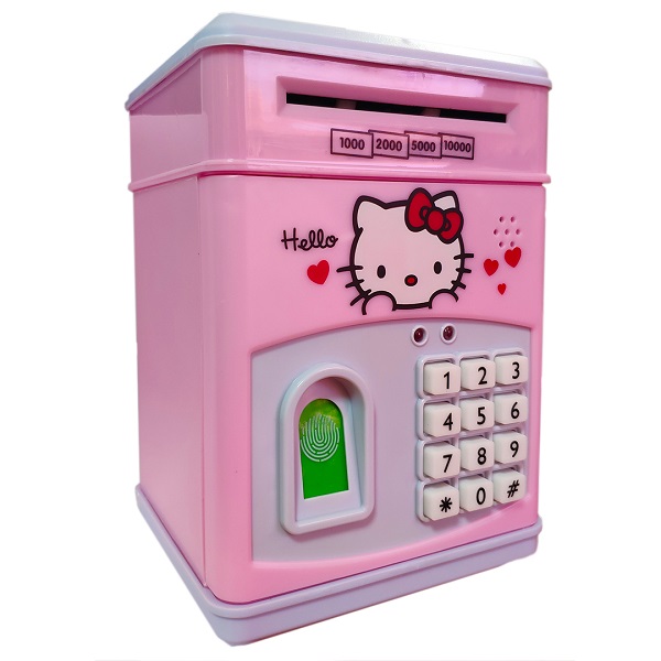 Παιδικός Κουμπαράς Πλαστικός Hello Kitty Ροζ 14x14x20cm 12105-01