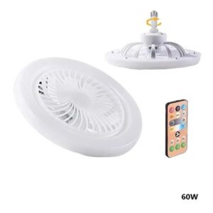 Περιστρεφόμενος Ανεμιστήρας Οροφής με Ενσωματωμένο Φως και Τηλεχειριστήριο Ε27 60W 10″ FAN-X001