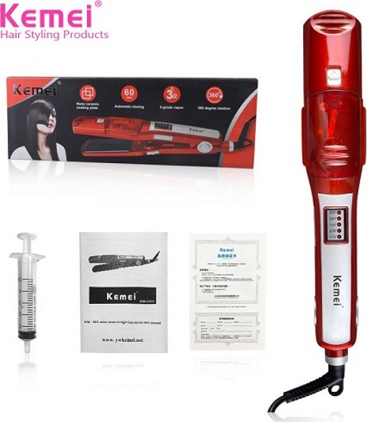 Πρέσα Μαλλιών με Ατμό και Κεραμικές Πλάκες Ionic 65W Kemei KM-3011