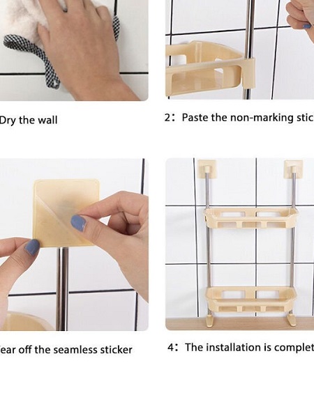 Ραφιέρα Μπάνιου Επιτοίχια Πλαστική με 2 Ράφια 102990