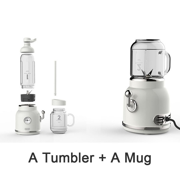 Ρετρό Αποχυμωτής Φρούτων/Μπλέντερ Παρασκευής Smoothies 300W Λευκός 600ML CM66