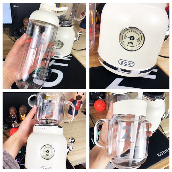 Ρετρό Αποχυμωτής Φρούτων/Μπλέντερ Παρασκευής Smoothies 300W Λευκός 600ML CM66