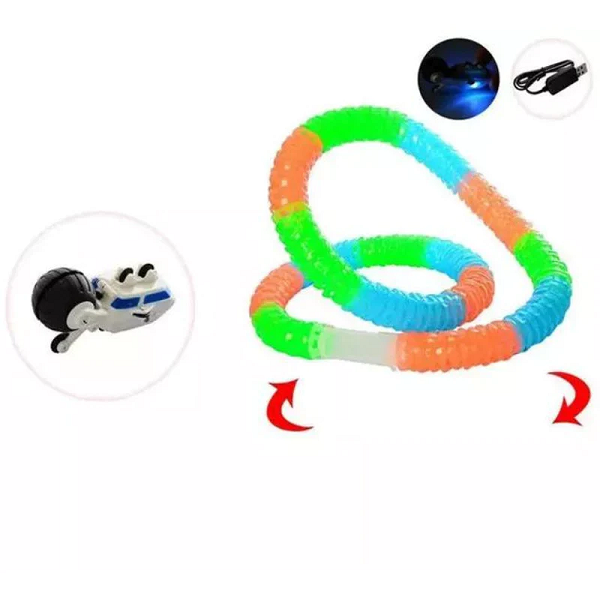 Σετ Αυτοκινήτου Με Ελαφριά Πίστα 243 Τεμαχίων Φωσφοριζέ  Q-Wj668