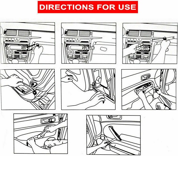 Σετ Εργαλείων Αφαίρεσης Ταπετσαρίας & Ηχοσυστημάτων 1 2Din 12τμχ HF-007