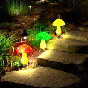 Ηλιακά Φωτιστικά Led Μανιτάρια Εξωτερικού Χώρου Σετ 6 Τεμάχια 119832