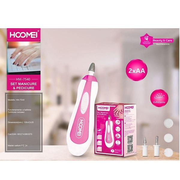 Τροχός Νυχιών Μπαταρίας σε Φούξια Χρώμα Hoomei HM-7540