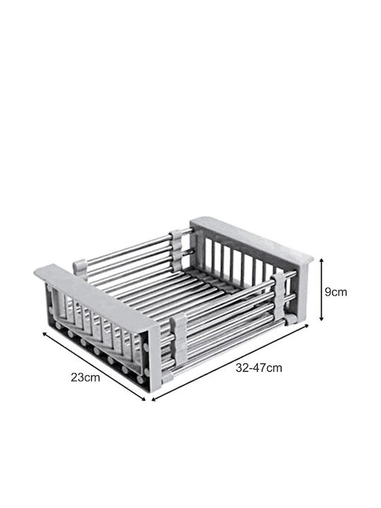 Στεγνωτήρας Γούρνας Πτυσσόμενος από Ανοξείδωτο Ατσάλι σε Ασημί Χρώμα 32158