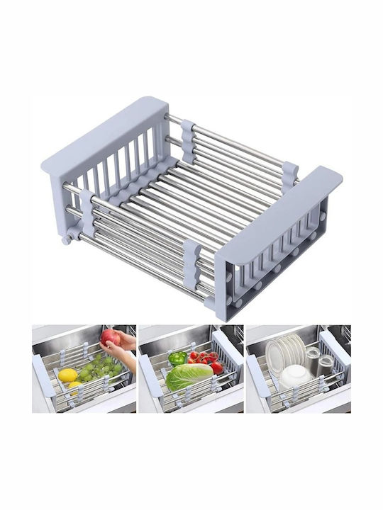 Στεγνωτήρας Γούρνας Πτυσσόμενος από Ανοξείδωτο Ατσάλι σε Ασημί Χρώμα 32158