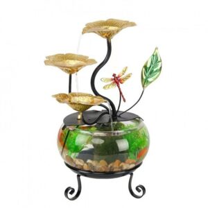 Συντριβάνι-20x20x35.5cm-JR-090.jpg Συντριβάνι-Ενυδρείο Διακοσμητικό 2 σε 1 Feng Shui με Φύλλα Χρυσού και Μεταλλική Βάση 20x20x35,5 εκ JR-090