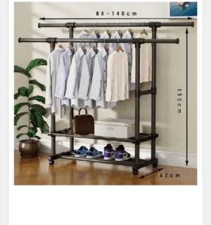 Κρεμάστρα Δαπέδου Τροχήλατη από Μέταλλο