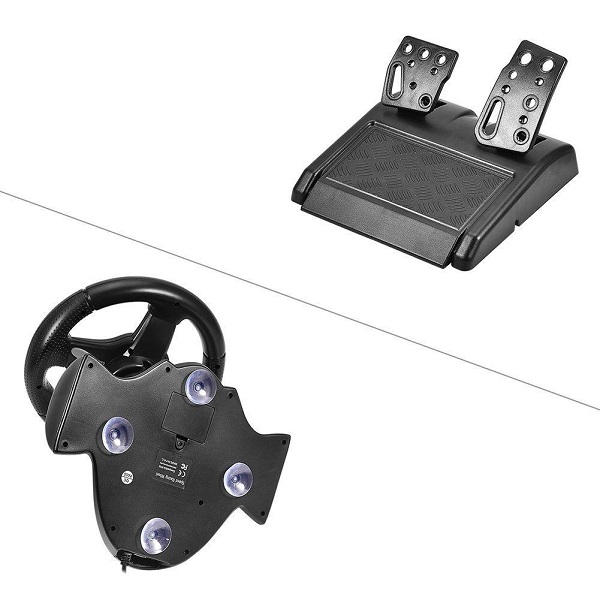 Τιμονιέρα 4 Σε 1 Sports Steering Wheel Vibration Game Racing Steering Wheel Pedals για Xbox 360/PS2/PS3/PC USB