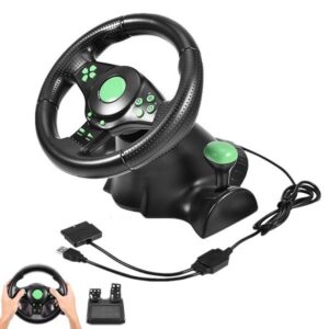 Τιμονιέρα 4 Σε 1 Sports Steering Wheel Vibration Game Racing Steering Wheel Pedals για Xbox 360/PS2/PS3/PC USB