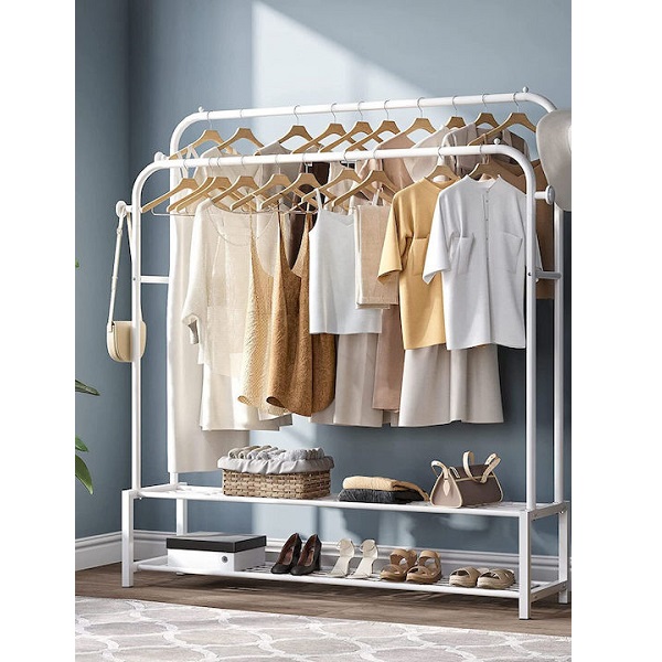 Κρεμάστρα Δαπέδου Τροχήλατη από Μέταλλο σε Μαύρο Χρώμα 150x57x110cm YP-610