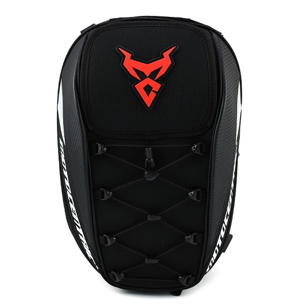 Τσάντα Πλάτης 37L με Εγκατάσταση και στην Ουρά Μοτοσικλέτας Moto Centric 11-MC-0102-A – Μαύρο, Κόκκινο