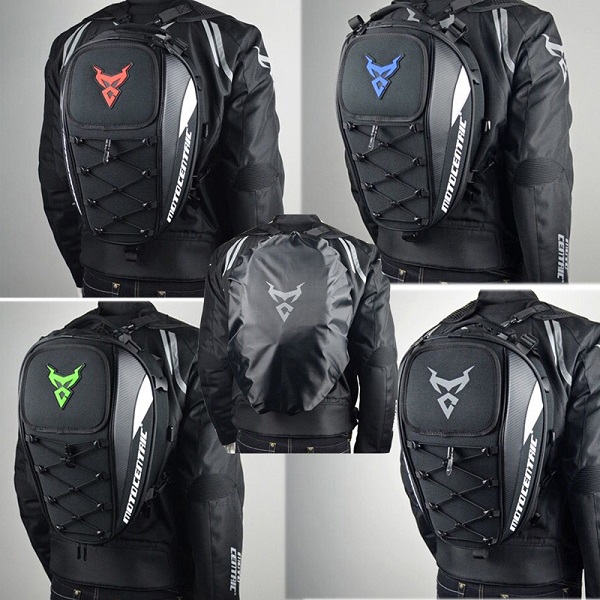 Τσάντα Πλάτης 37L με Εγκατάσταση και στην Ουρά Μοτοσικλέτας Moto Centric 11-MC-0102-A – Μαύρο, Κόκκινο