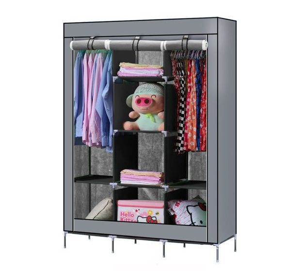 Υφασμάτινη Ντουλάπα με Φερμουάρ και Ράφια