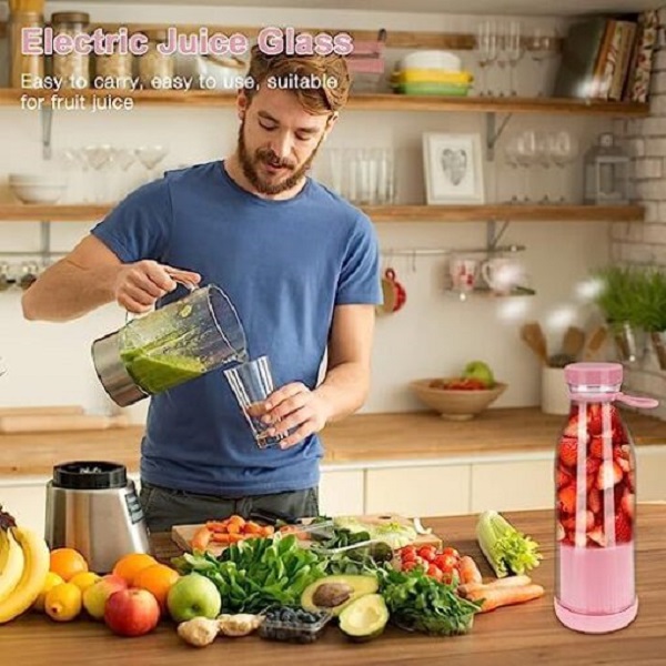 Μπλέντερ Ηλεκτρικό Φορητό 420ml Επαναφορτιζόμενο με USB Μπλε