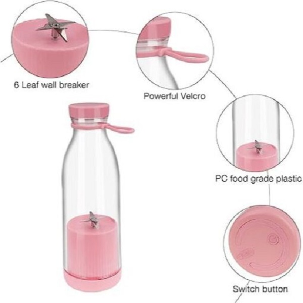 Μπλέντερ Ηλεκτρικό Φορητό 420ml Επαναφορτιζόμενο με USB Μπλε