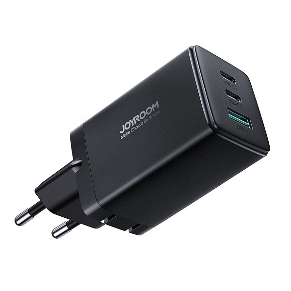 Φορτιστής με Θύρα USB-A και 2 Θύρες USB-C και Καλώδιο USB-C 65W Power Delivery Μαύρος