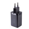 Φορτιστής με Θύρα USB-A και 2 Θύρες USB-C και Καλώδιο USB-C 65W Power Delivery Μαύρος