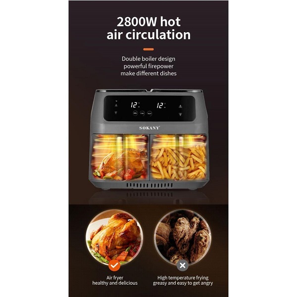 Φριτέζα Αέρος με Αποσπώμενο Κάδο 8lt Sokany SK-8030