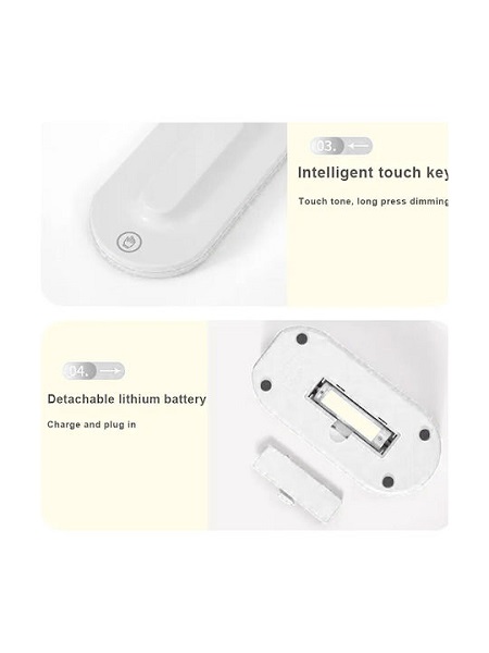 Φωτιστικό Γραφείου Επαναφορτιζόμενο LED Αναδιπλούμενο σε Λευκό Χρώμα