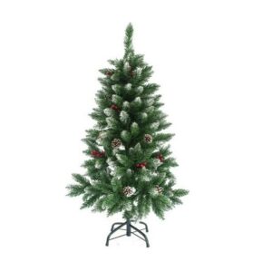 Χριστουγεννιάτικο Δέντρο Berry Πράσινο Χιονισμένο 120εκ με Μεταλλική Βάση