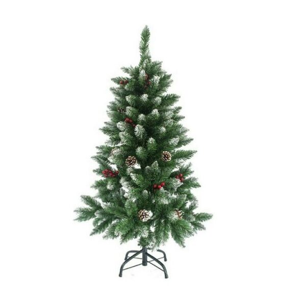 Χριστουγεννιάτικο Δέντρο Berry Πράσινο Χιονισμένο 120εκ με Μεταλλική Βάση