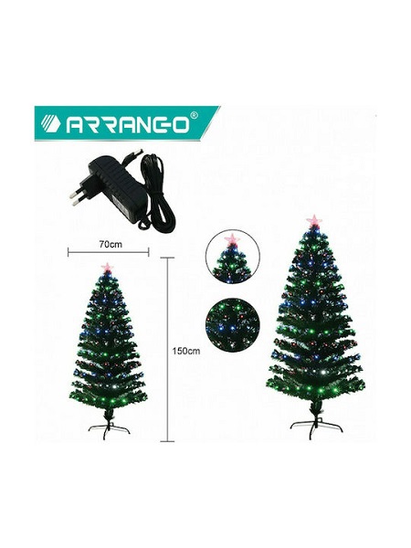 Χριστουγεννιάτικο Δέντρο Deluxe Πράσινο 150εκ με Μεταλλική Βάση και Φωτισμό LED