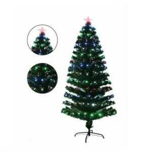 Χριστουγεννιάτικο Δέντρο Deluxe Πράσινο 150εκ με Μεταλλική Βάση και Φωτισμό LED