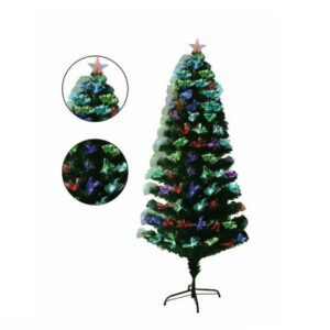 Χριστουγεννιάτικο Δέντρο Deluxe Πράσινο 150εκ με Μεταλλική Βάση και Φωτισμό Οπτικών Ινών