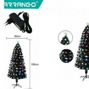 Χριστουγεννιάτικο Δέντρο Deluxe Πράσινο 210εκ με Μεταλλική Βάση και Φωτισμό Οπτικών Ινών