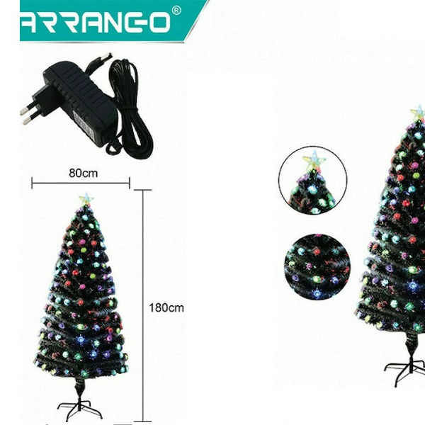 Χριστουγεννιάτικο Δέντρο Deluxe Πράσινο 210εκ με Μεταλλική Βάση και Φωτισμό Οπτικών Ινών