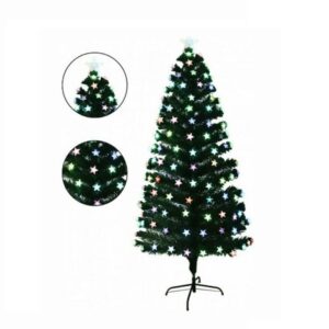 Χριστουγεννιάτικο Δέντρο Deluxe Πράσινο Στολισμένο 120εκ με Μεταλλική Βάση και Φωτισμό LED