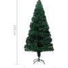 Χριστουγεννιάτικο Δέντρο Πράσινο 210εκ με Μεταλλική Βάση και Φωτισμό Οπτικών Ινών