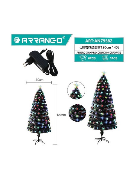 Χριστουγεννιάτικο Δέντρο Πράσινο Στολισμένο 120εκ με Πλαστική Βάση και Φωτισμό Οπτικών Ινών