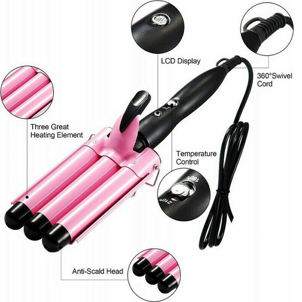 Ψαλίδι Μαλλίων Τριπλό Ηλεκτρικό για Μπούκλες 70w REMNILMGTON RE-9630 ΟΕΜ