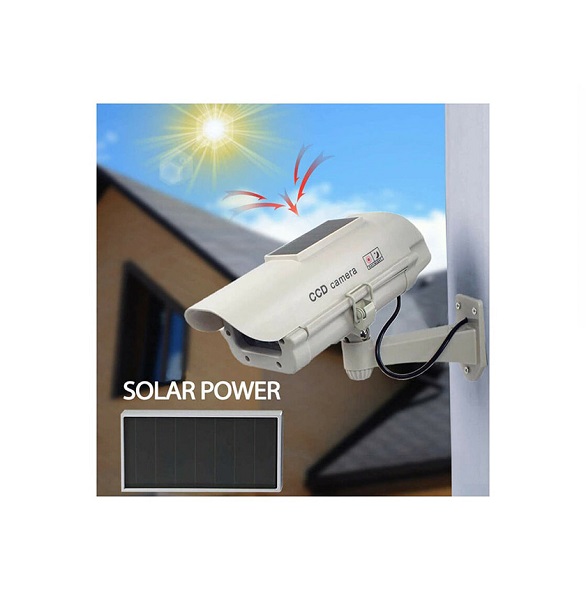 Ψεύτικη Κάμερα Παρακολούθησης Τύπου Bullet Ηλιακή Λευκή TS03179